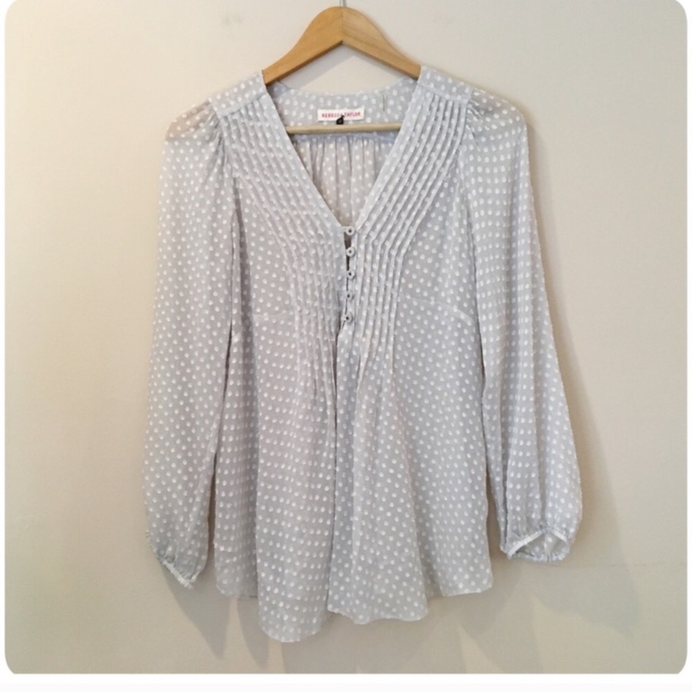 Rebecca Taylor dot sheer blouse